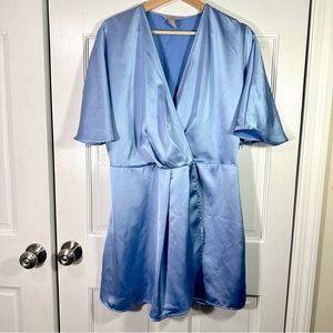 H&M light blue satin dress